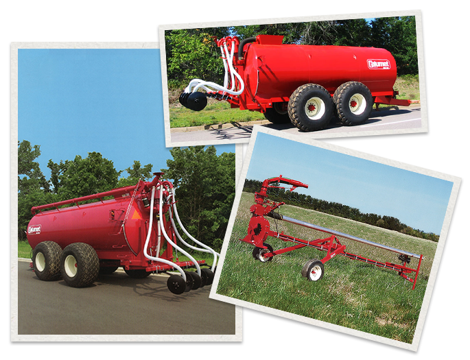 three separate images of Calumet Machinery being used